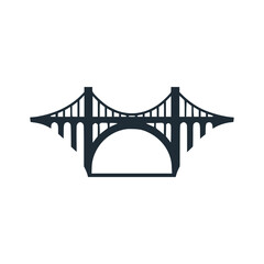 bridge curved building architecture logo vector illustration template design