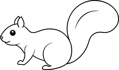 Squirrel Side View Vector Illustration for Kids Fun Coloring Adventure
