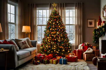 christmas tree with gifts