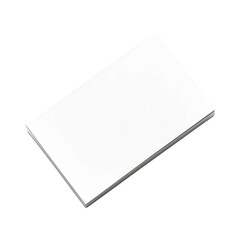 A blank white business card isolated on transparent background
