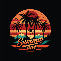 summer time vector t shirt design.