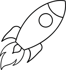 Kids Coloring Adventure Rocket Blasting Vector Art