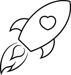 Rocket Blast Vector Illustration Perfect for Kids Coloring 