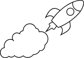 Exciting Rocket Blast Vector Art for Kids Imagination and Coloring
