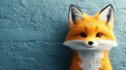 Obraz premium A fox character is styled in a modern, funky fashion, including ample copy space.
