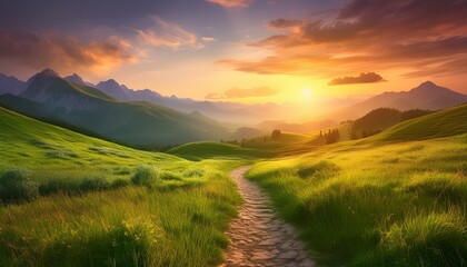 sunrise in the mountains