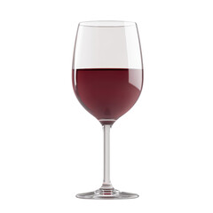 Elegant red wine glass filled with rich, dark red liquid against a clean background, perfect for any sophisticated dining setting., isolated on a transparent background.