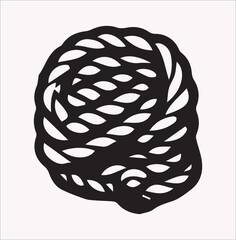 Rope vector icon vector silhouette on a white background