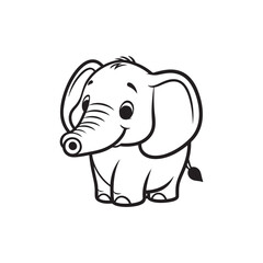 Adorable Friendly Elephant and Baby Alligators - Cute Cartoon Illustration.