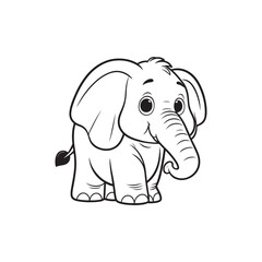 Adorable Friendly Elephant and Baby Alligators - Cute Cartoon Illustration.