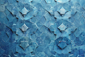 Fototapeta premium Abstract Islamic design background, bright blue color palette.