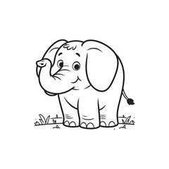 Friendly Elephant and Lovely Baby Alligators - Cute Animal Illustrations.