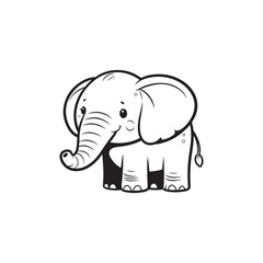 Friendly Elephant and Lovely Baby Alligators - Cute Animal Illustrations.