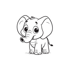 Friendly Elephant and Lovely Baby Alligators - Cute Animal Illustrations.