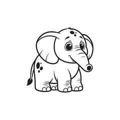 Lovely Elephant and Baby Alligators - Cute and Friendly Cartoon Set.