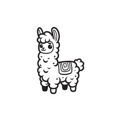 Adorable Friendly Llama and Baby Alligators - Cartoon Vector.