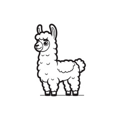 Cute Llama and Baby Alligators - Fun Cartoon Vector Illustration.