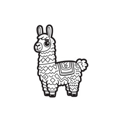Friendly Llama and Playful Baby Alligators - Cartoon Illustration.