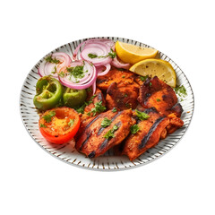 India Tandoori is served on a plate with a beautiful top view