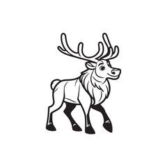 Friendly Deer and Baby Alligator Characters - Cartoon Illustrations.