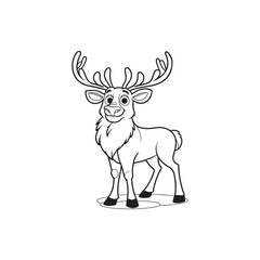 Lovely Deer and Alligator Friends - Charming Cartoon Illustrations.