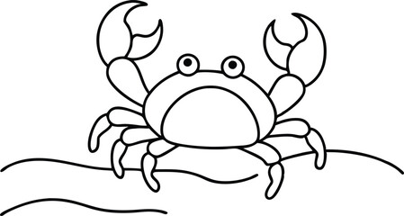 Fototapeta premium Kids Coloring Fun with Scuttling Crab Vector Illustration 