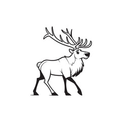 Cute Deer with Baby Alligators - Vector Cartoon Character.