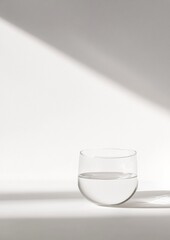 A glass of water is sitting on a table