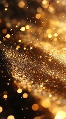 Obraz premium Warm and rich gold glitter texture with luxurious sparkling details background