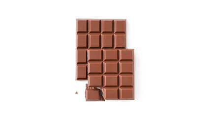 milk chocolate bar on a white background