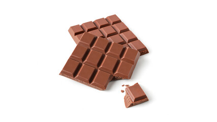 milk chocolate bar on a white background