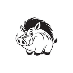 Friendly Warthog and Charming Baby Alligators - Cartoon Vector Art.