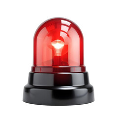 A red emergency light or siren on a black base png background