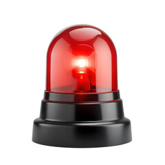 A red emergency light or siren on a black base png background