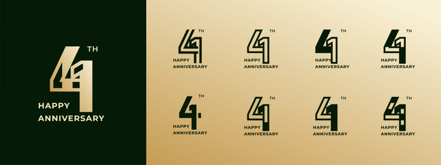 Logo 41th, years happy anniversary gold, Creative design template for celebration, birthday, greeting and invitation. Editable file