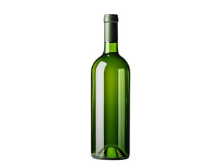 A green wine bottle with a green cap