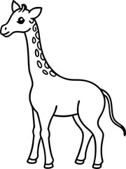 Baby Giraffe with Long Neck Delightful Vector Illustration for Kids
