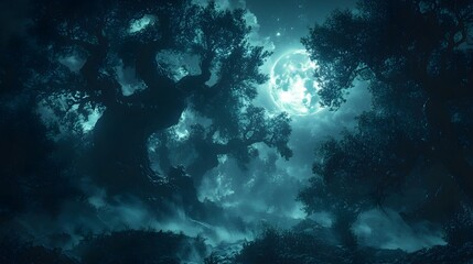 "Haunted Shadows Beneath the Moon"
