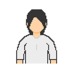 Woman in white, pixel art