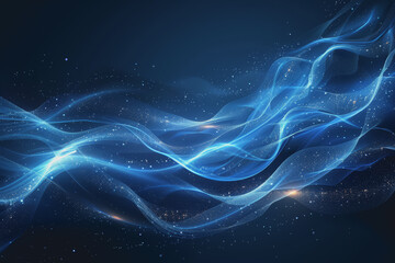 Abstract background of dark blue wavy lines in the form of a high-speed synchronization network.