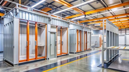 A powder coating system for painting aluminum profiles in a manufacturing facility