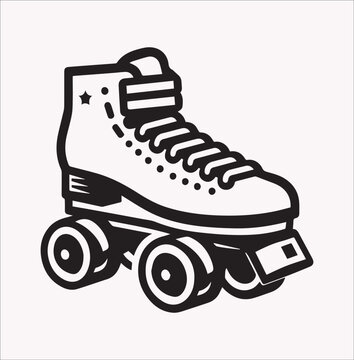 recommend clip art: Roller skates Boot Vector silhouette illustration icon on a white background