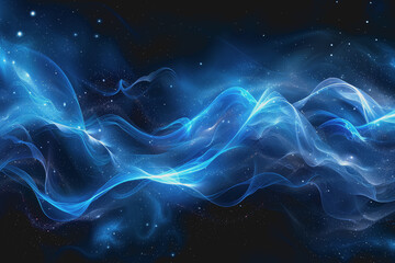 Abstract background of dark blue wavy lines in the form of a high-speed synchronization network.