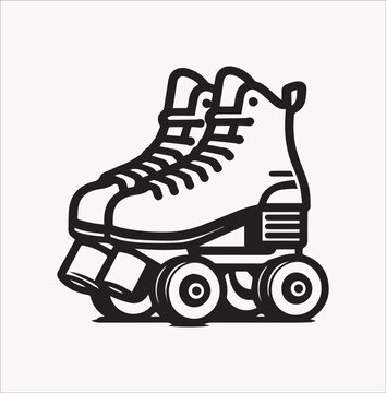 recommend clip art: Roller skates Boot Vector silhouette illustration icon on a white background