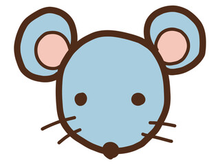 手描きのネズミの顔