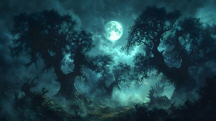 "Phantom Lights in the Misty Woods"
