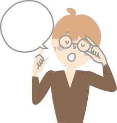 collection set of cute doodle hand draw facial expression speech bubble balloon with boy man character, text box think speak talk banner, flat png transparent element design