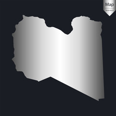 Abstract - High Detailed Silver Map of Libya. Vector illustration eps10.	
