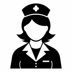 Nurse Black Vector silhouette