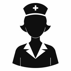 Nurse Black Vector silhouette
